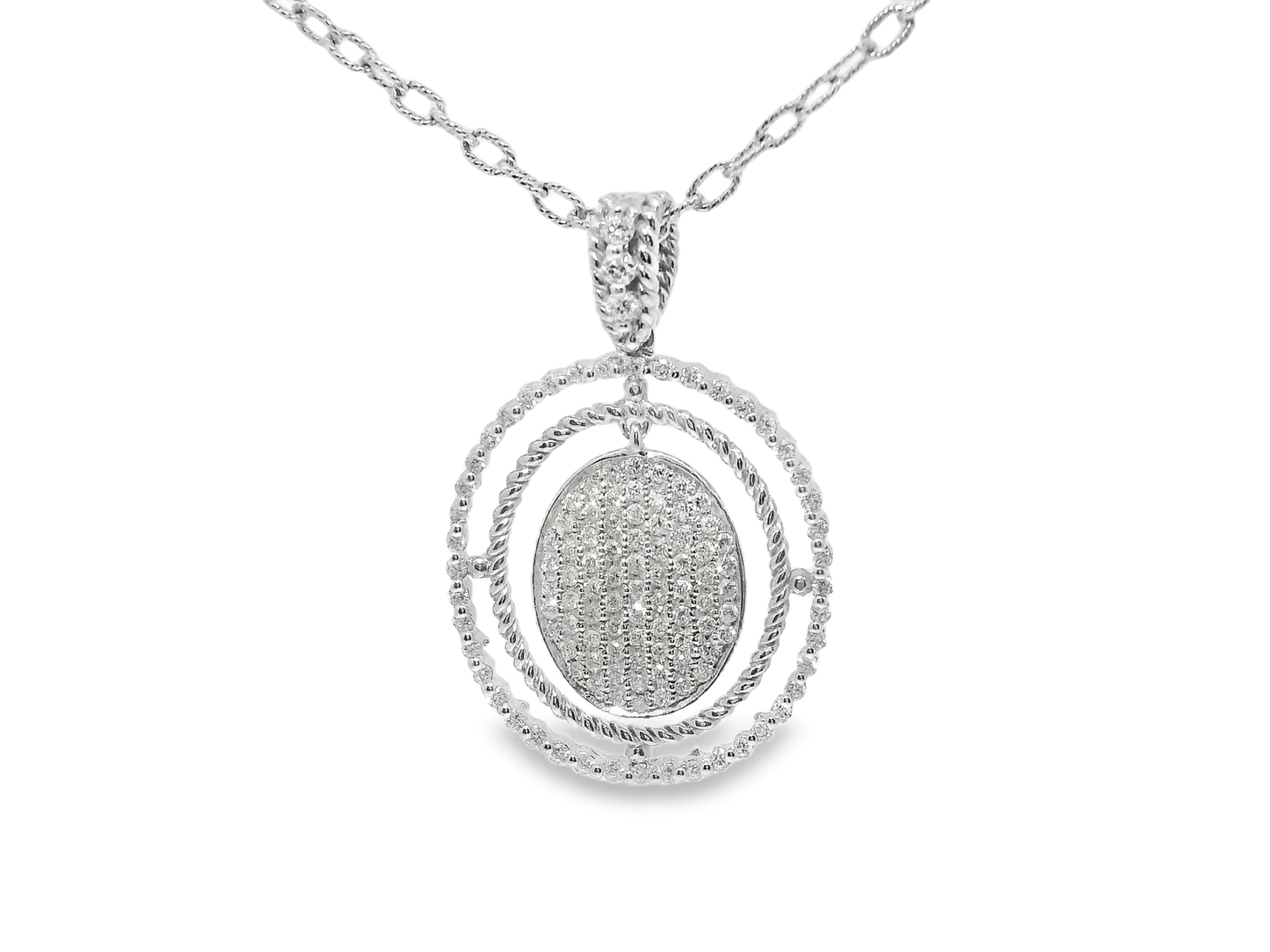1.06CT Diamond Pendant 14k White Gold
