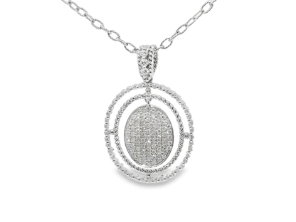 1.06CT Diamond Pendant 14k White Gold