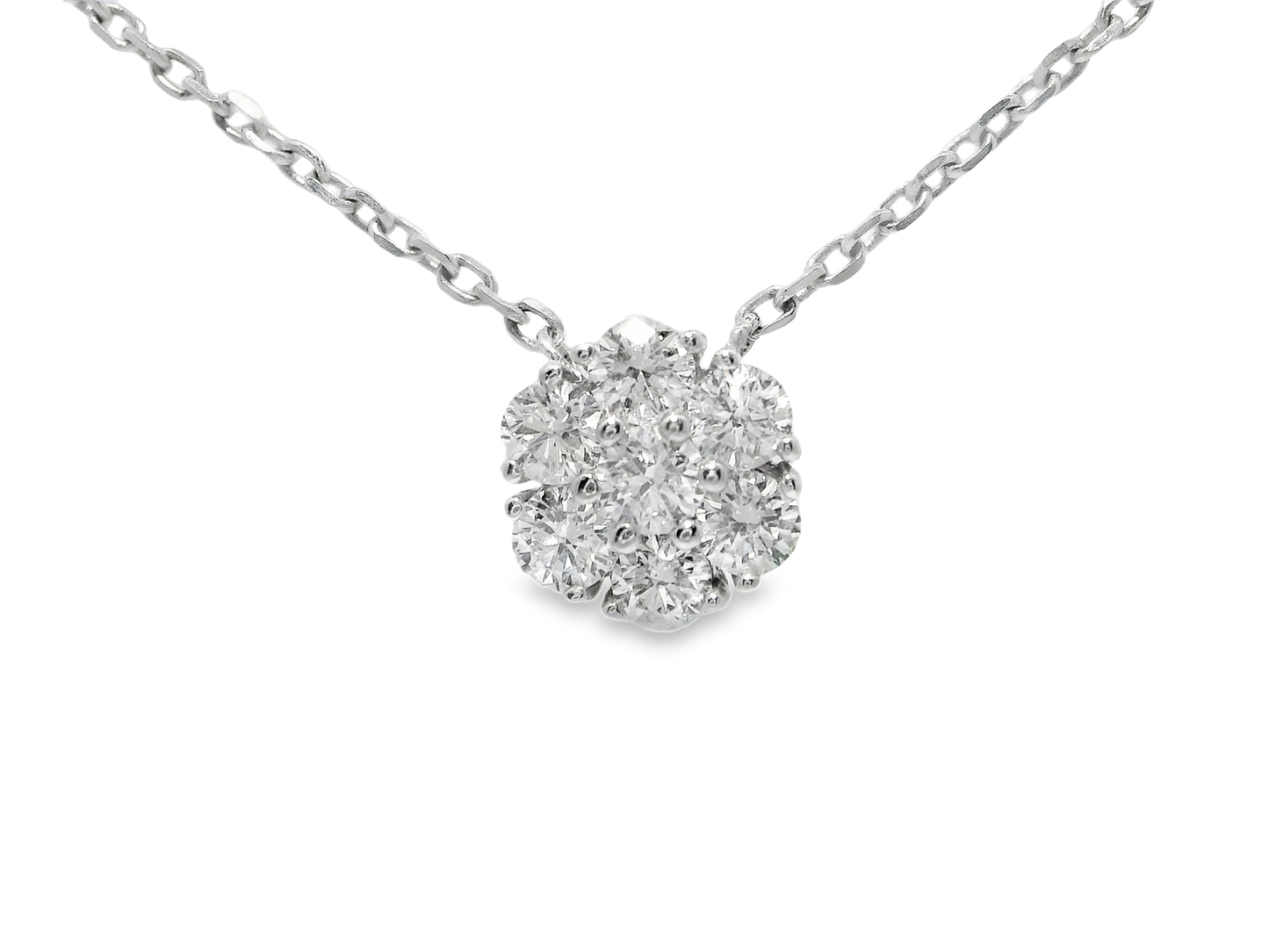 0.86CT Diamond Pendant 14k White Gold