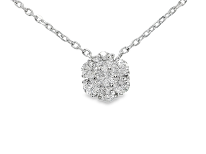 0.86CT Diamond Pendant 14k White Gold