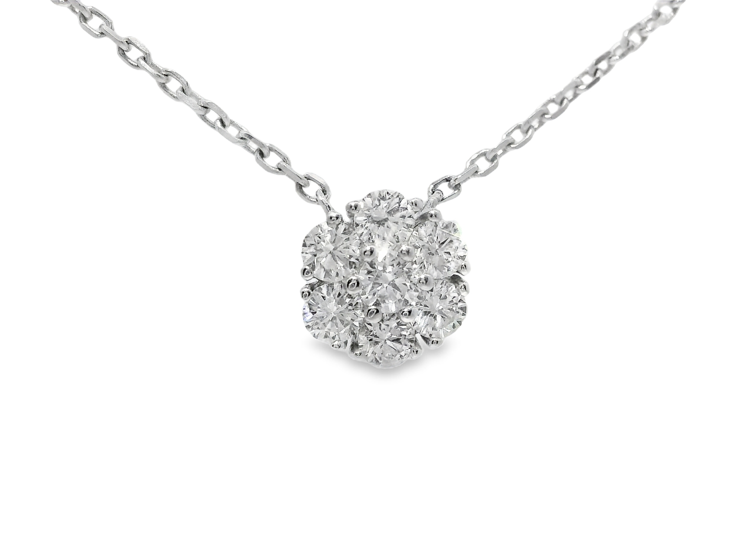 0.86CT Diamond Pendant 14k White Gold