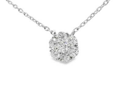 0.86CT Diamond Pendant 14k White Gold