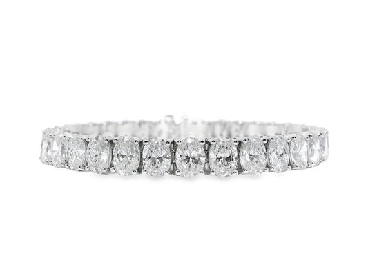 24.60CT Lab Diamond Bracelet 14k White Gold