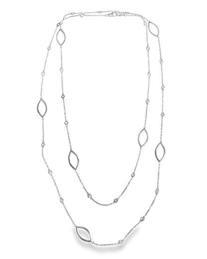 1.07CT Diamond Necklace 14k White Gold