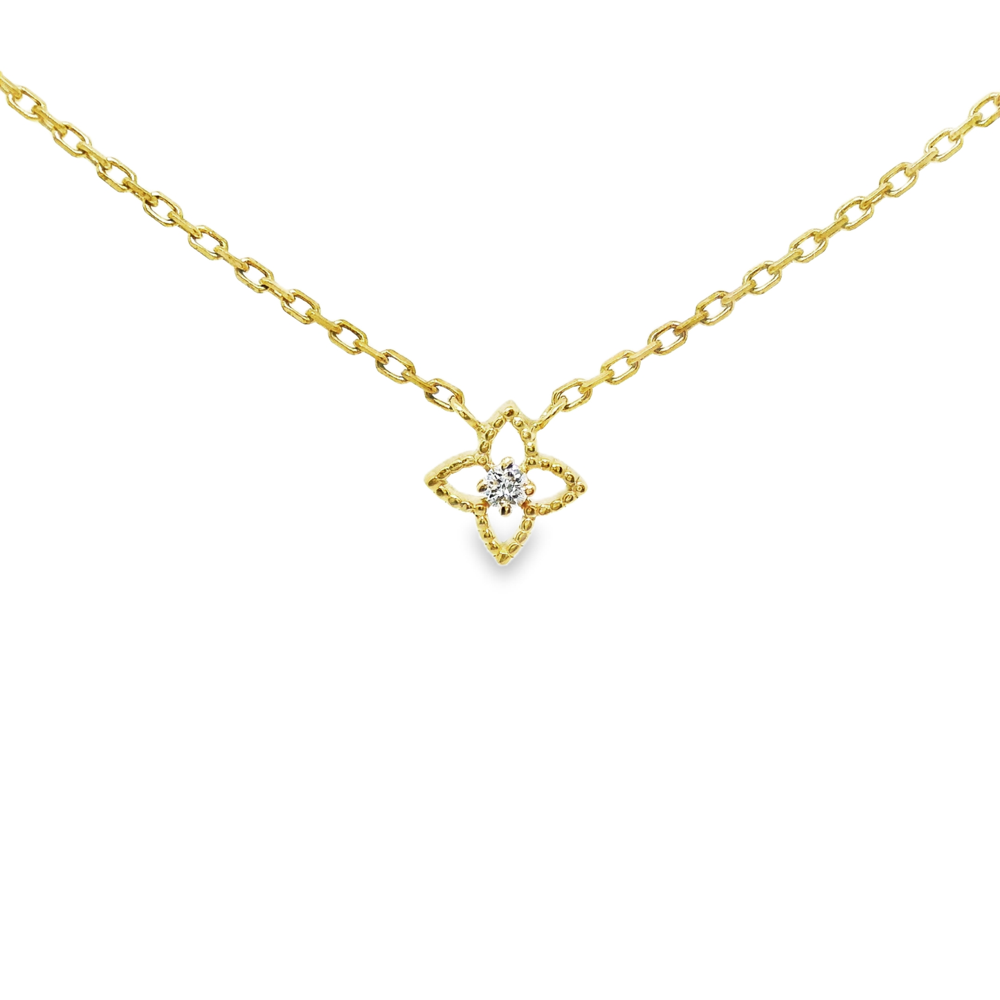0.04CT diamond Pendant 14k Yellow Gold