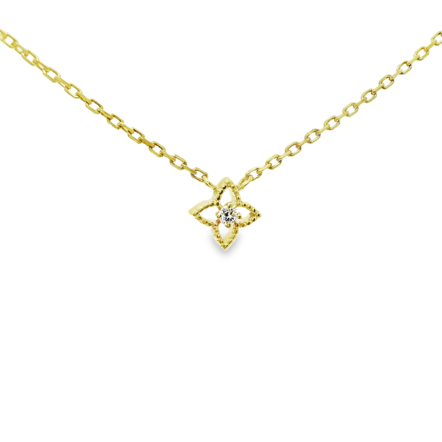 0.04CT diamond Pendant 14k Yellow Gold