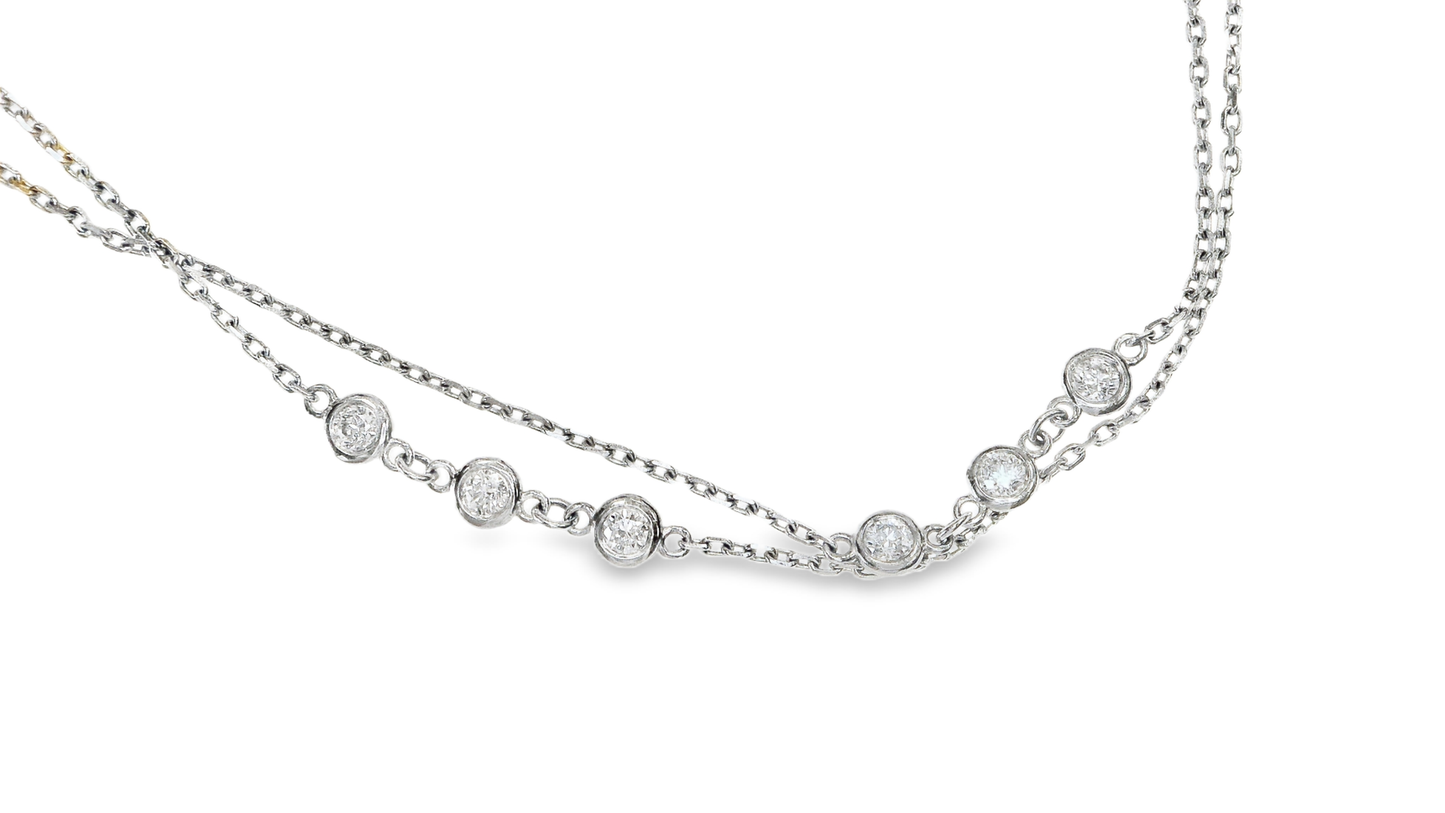 1.69CT Diamond Necklace 14k White Gold