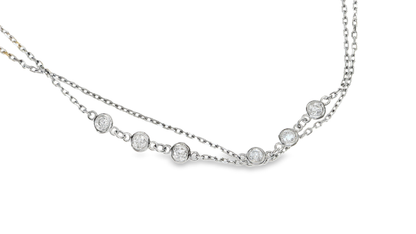 1.69CT Diamond Necklace 14k White Gold