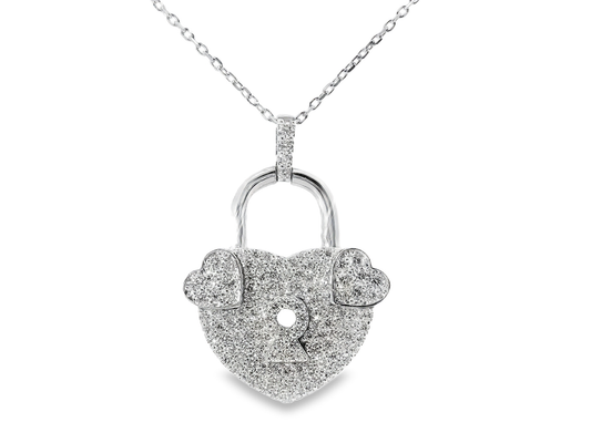 1.63CT Diamond Pendant 14k White Gold