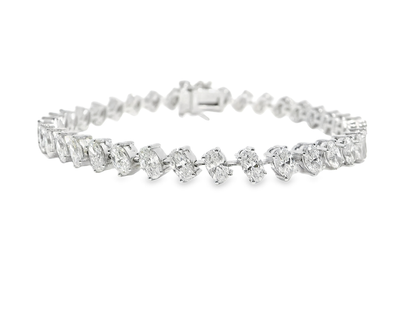 7.47 Ct Lab Diamond Bracelet 14k white Gold