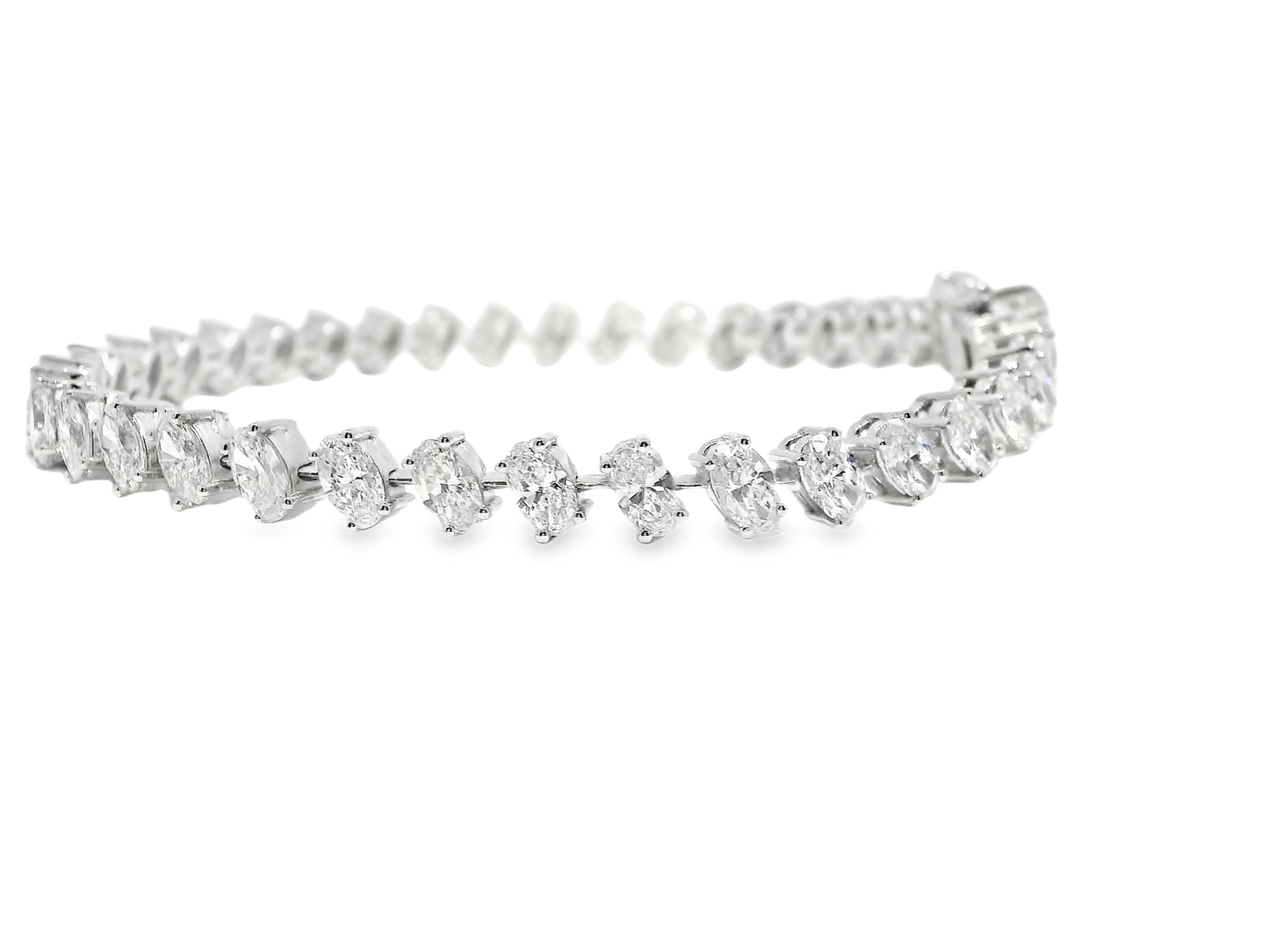 7.47 Ct Lab Diamond Bracelet 14k white Gold