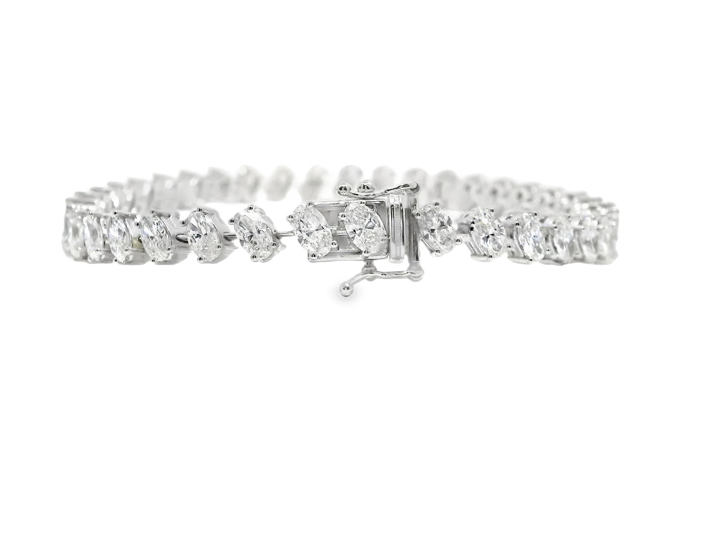 7.47 Ct Lab Diamond Bracelet 14k white Gold
