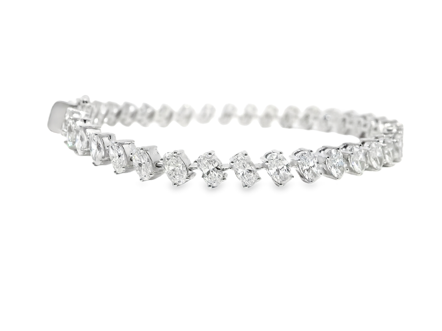 7.47 Ct Lab Diamond Bracelet 14k white Gold