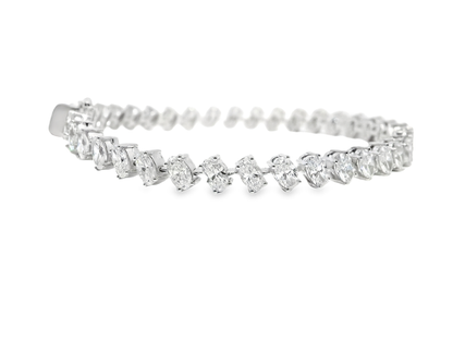 7.47 Ct Lab Diamond Bracelet 14k white Gold