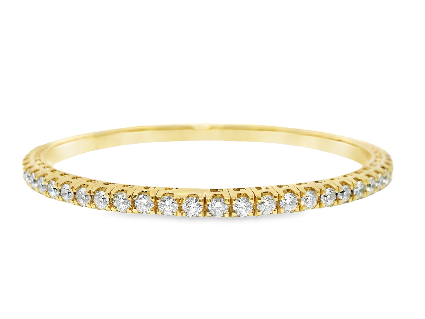 3.90 Ct diamond Bangle 18k Yellow Gold