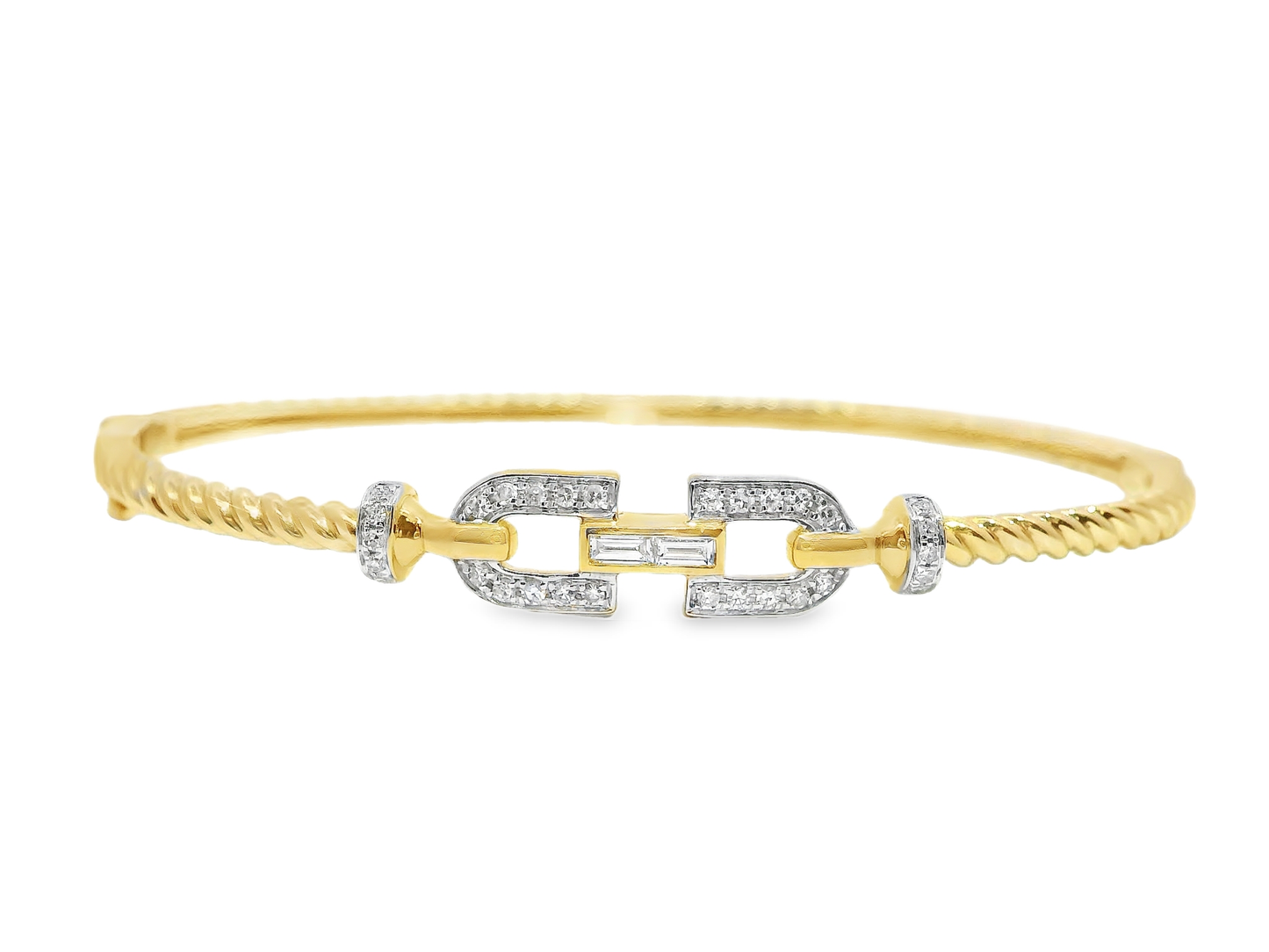 0.26Ct diamond Bangle 14k Yellow Gold