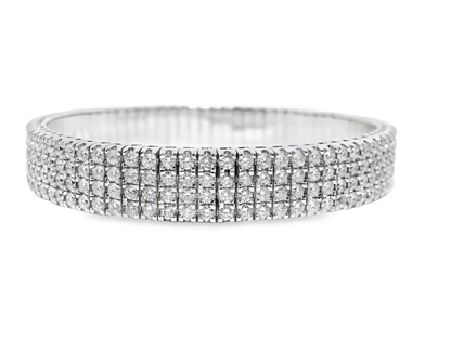 8.51 CT diamond Bangle 18k White Gold