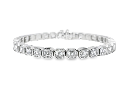 13.93CT Lab diamond Bracelet 14k white Gold