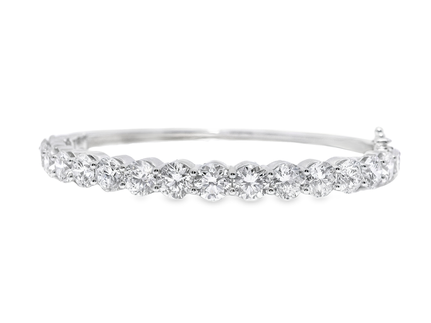 9.65CT Lab Diamond Bangle 14k White Gold