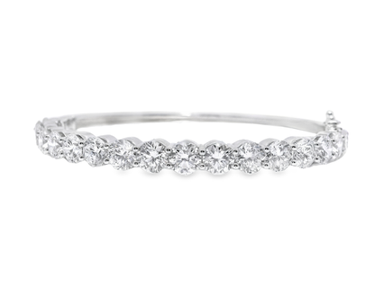 9.65CT Lab Diamond Bangle 14k White Gold