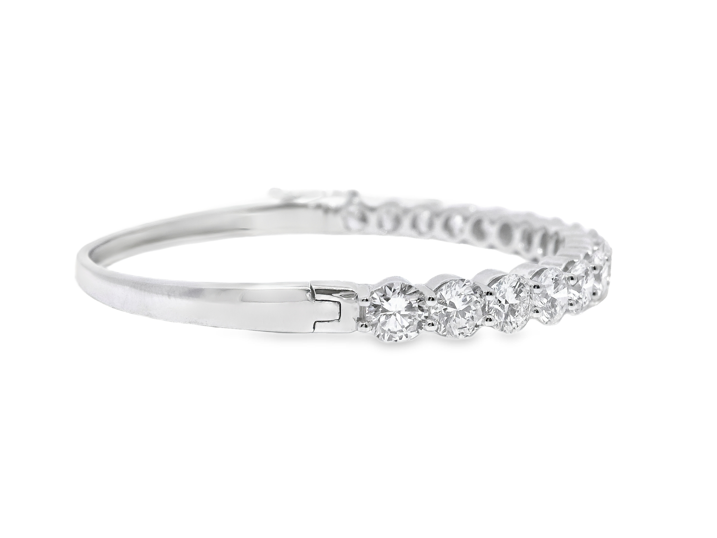 9.65CT Lab Diamond Bangle 14k White Gold