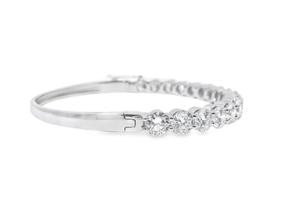 9.65CT Lab Diamond Bangle 14k White Gold