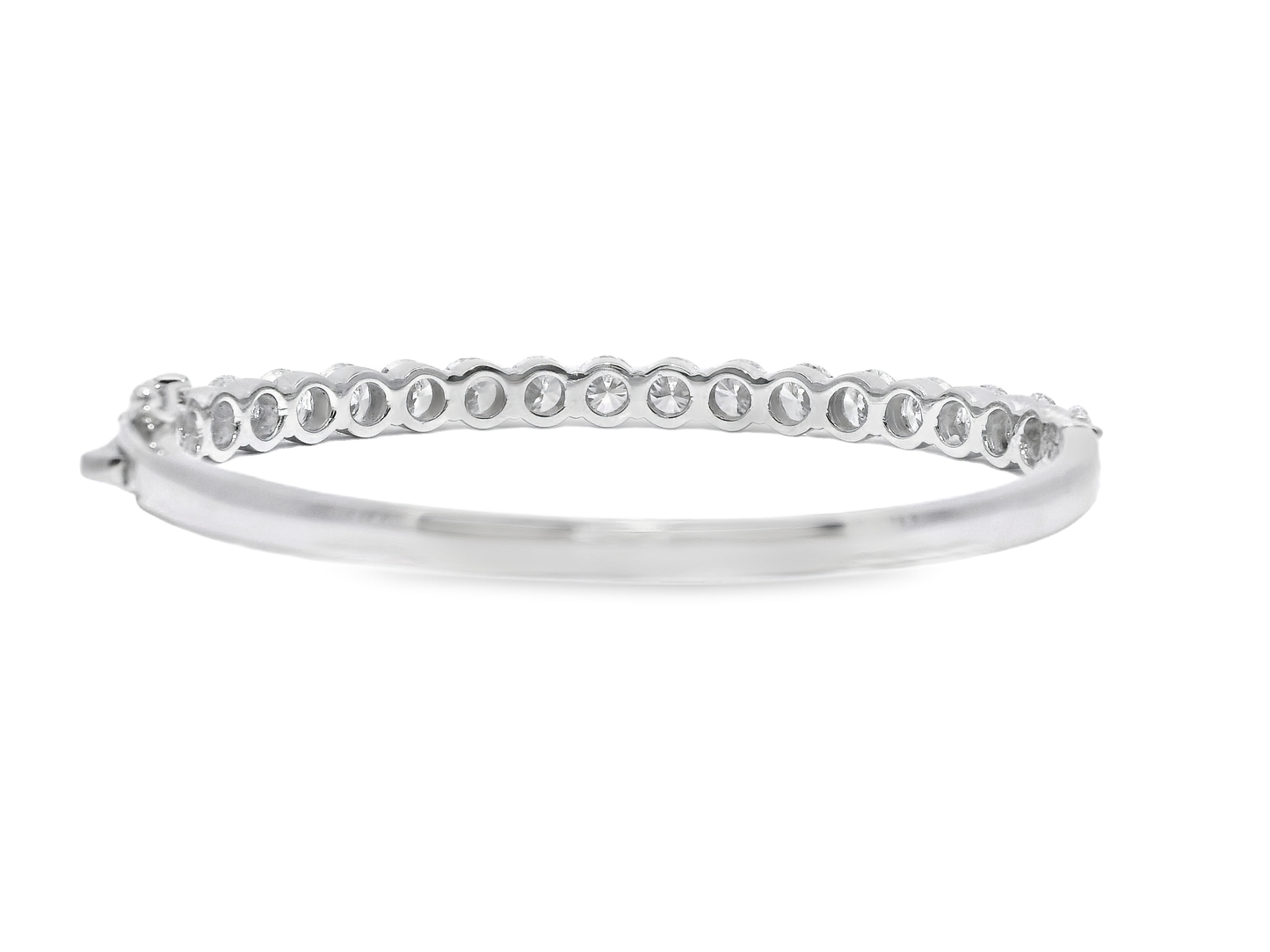 9.65CT Lab Diamond Bangle 14k White Gold