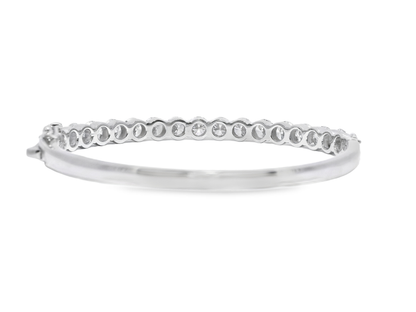 9.65CT Lab Diamond Bangle 14k White Gold