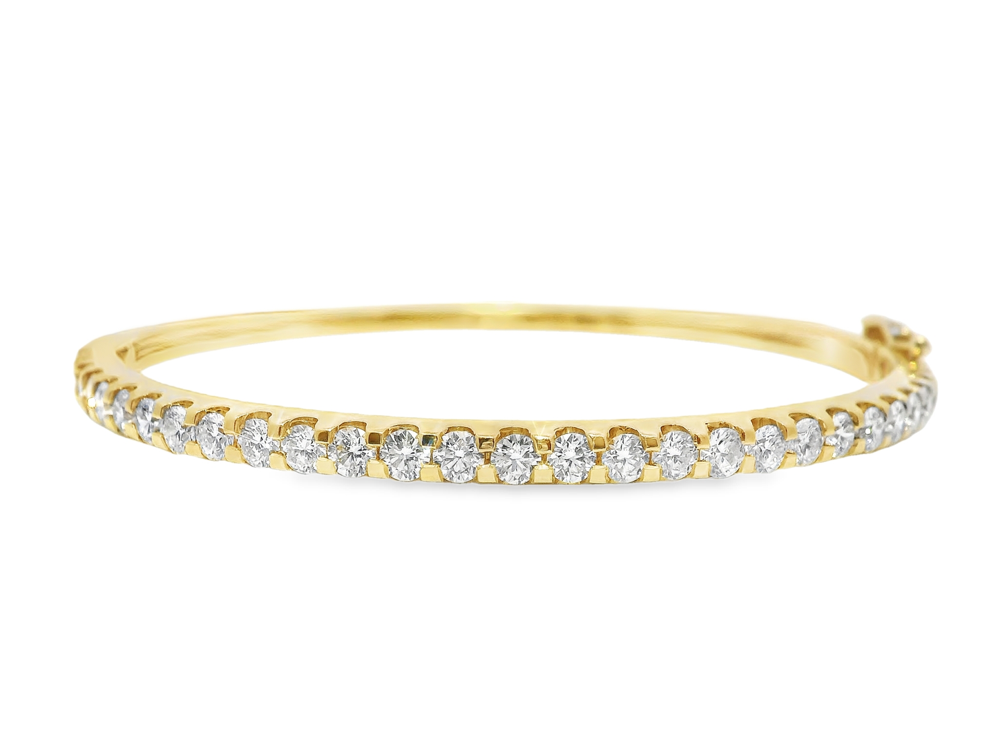 2.89CT Diamond Bangle 14k Yellow Gold
