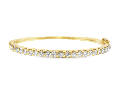2.89CT Diamond Bangle 14k Yellow Gold