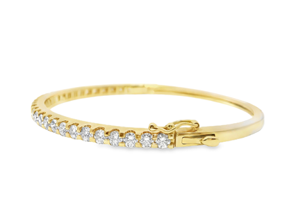 2.89CT Diamond Bangle 14k Yellow Gold