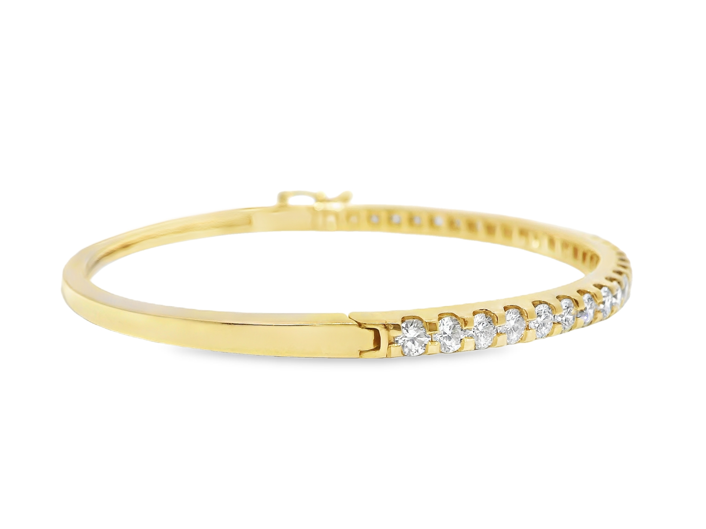 2.89CT Diamond Bangle 14k Yellow Gold