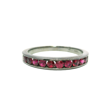 0.65Ct Ruby Ring 14k White Gold
