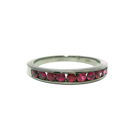 0.65Ct Ruby Ring 14k White Gold