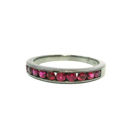 0.65Ct Ruby Ring 14k White Gold