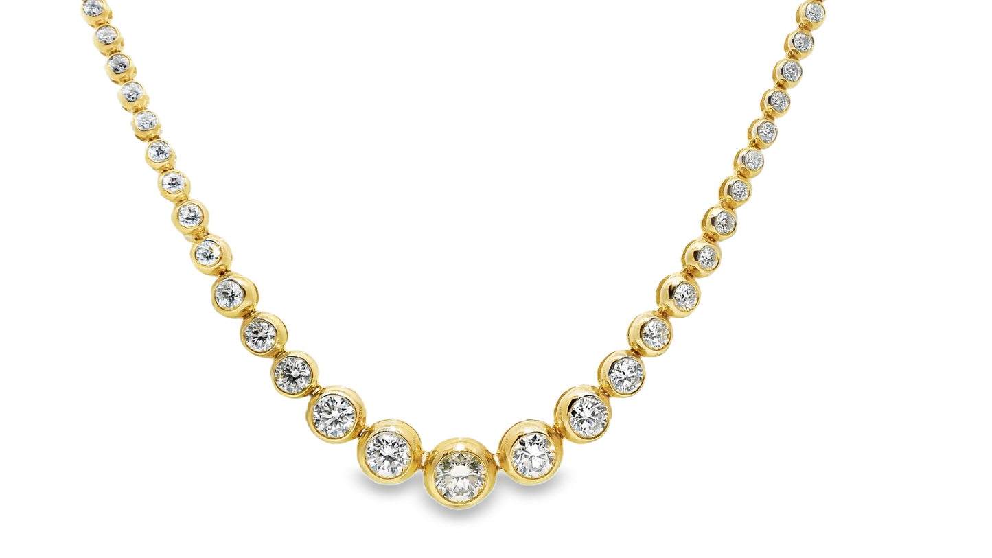 9.90CT Lab diamond Necklace 14k Yellow Gold
