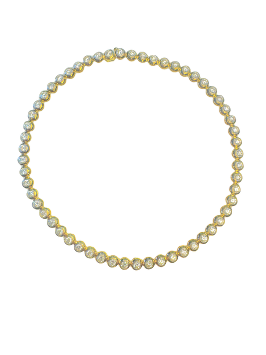 13.42Ct Lab Diamond Necklace 14k Yellow Gold