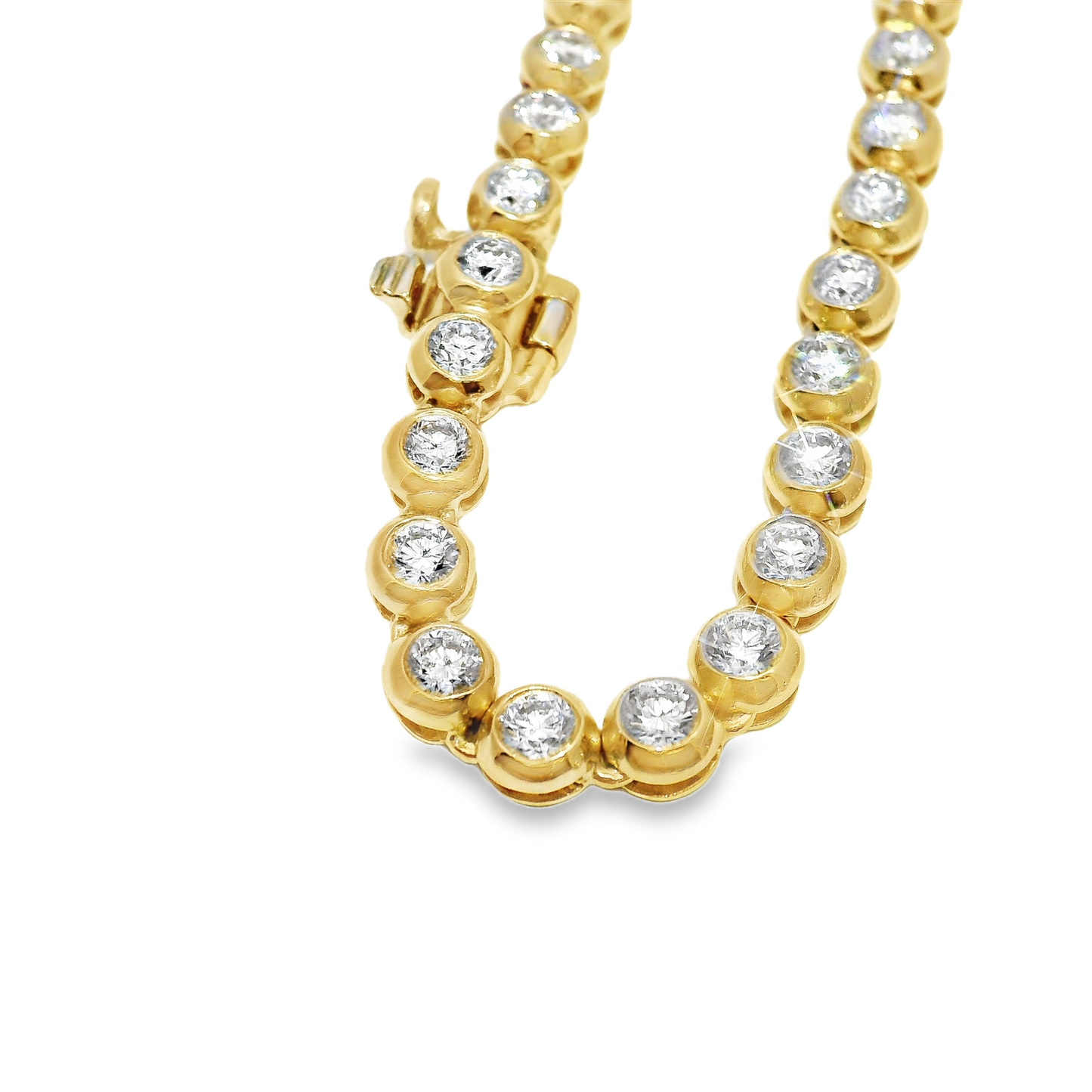 9.90CT Lab diamond Necklace 14k Yellow Gold