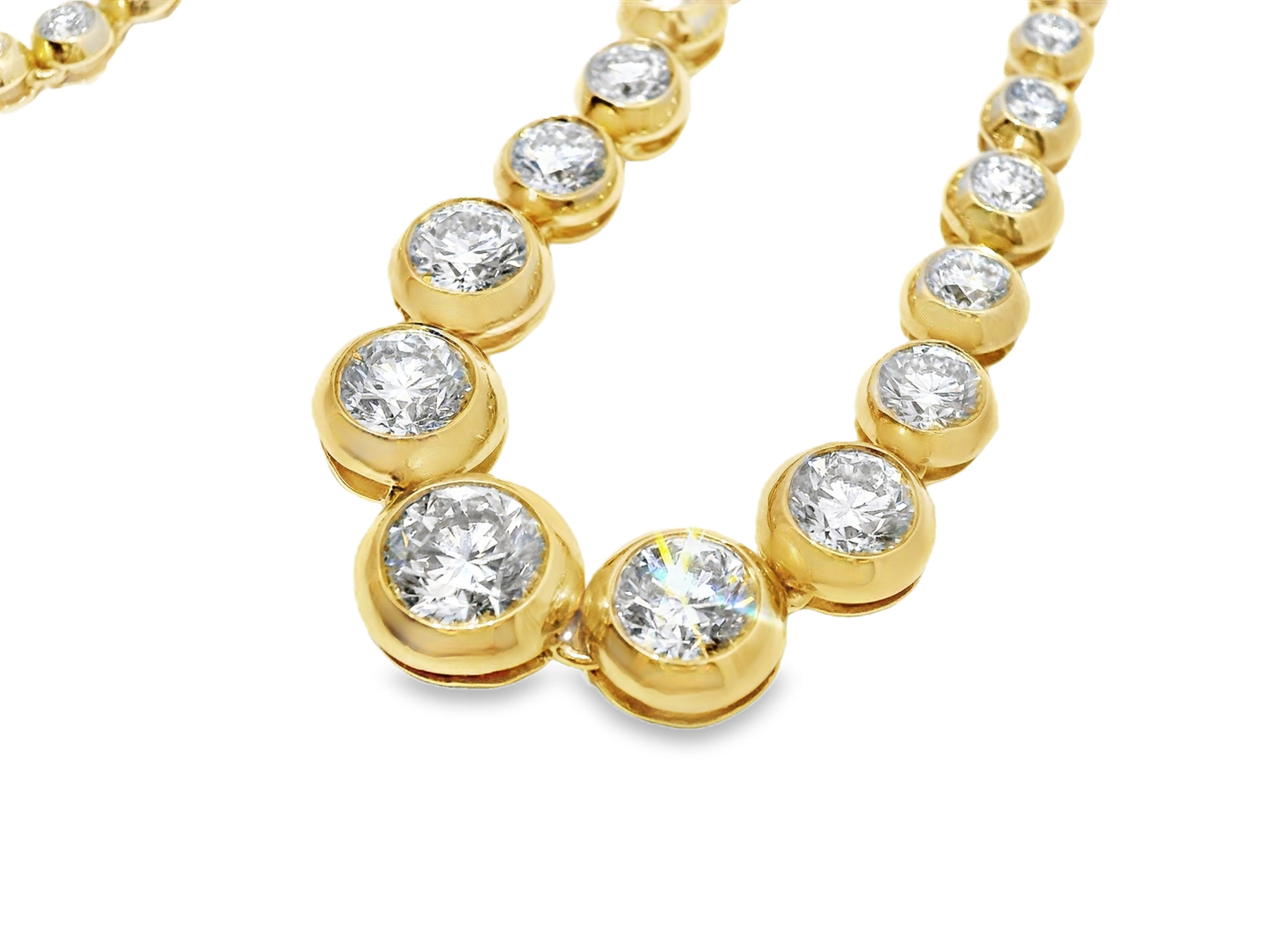 9.90CT Lab diamond Necklace 14k Yellow Gold