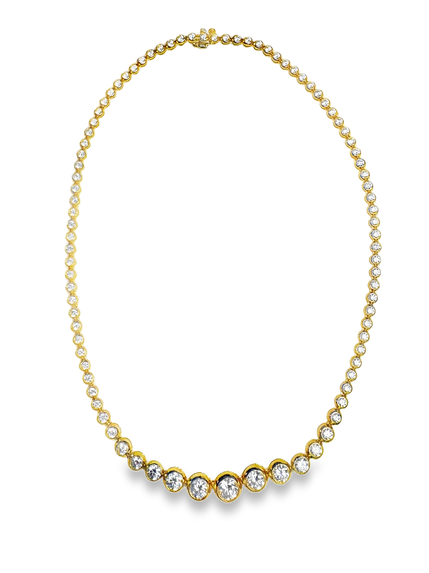 9.90CT Lab diamond Necklace 14k Yellow Gold