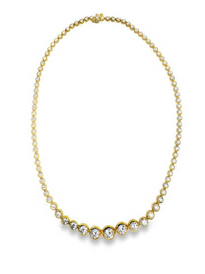 9.90CT Lab diamond Necklace 14k Yellow Gold