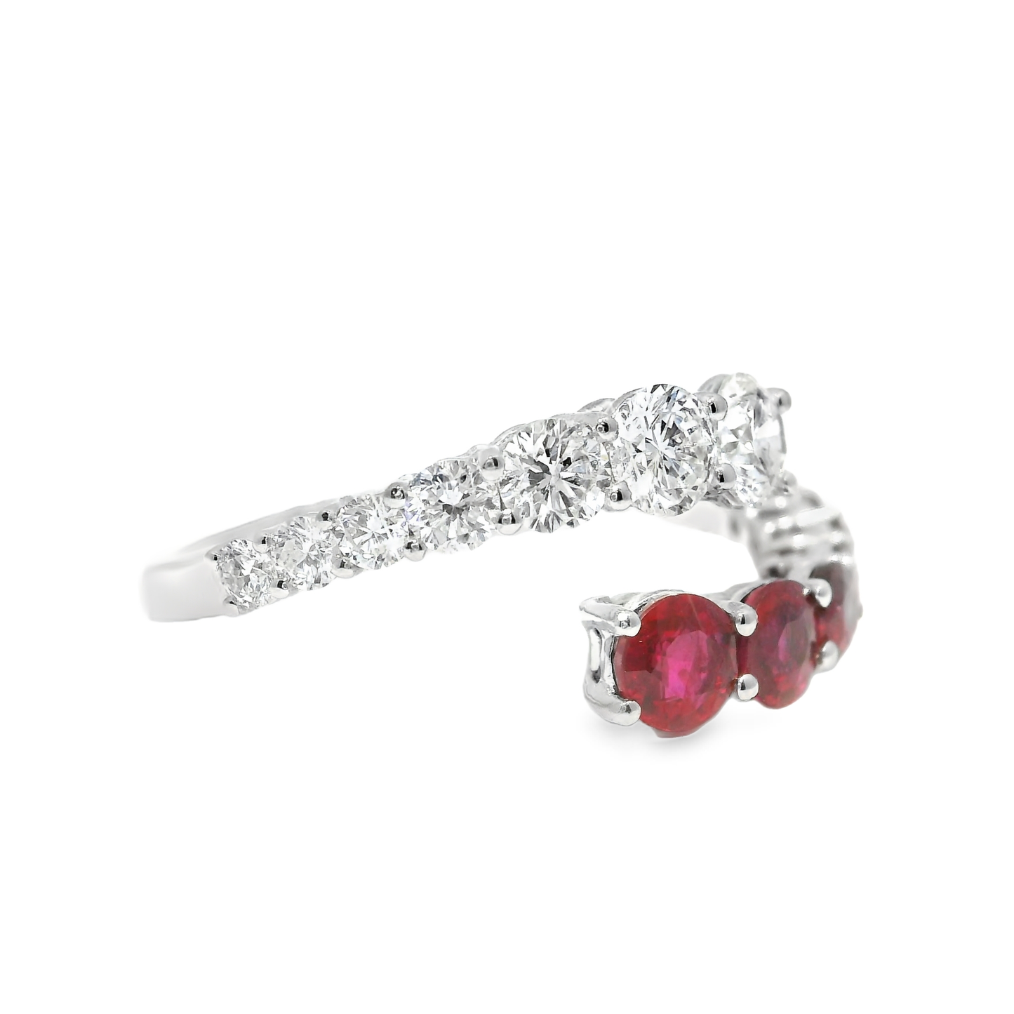 0.74CT Diamond 0.92CT Ruby Ring 18k White Gold