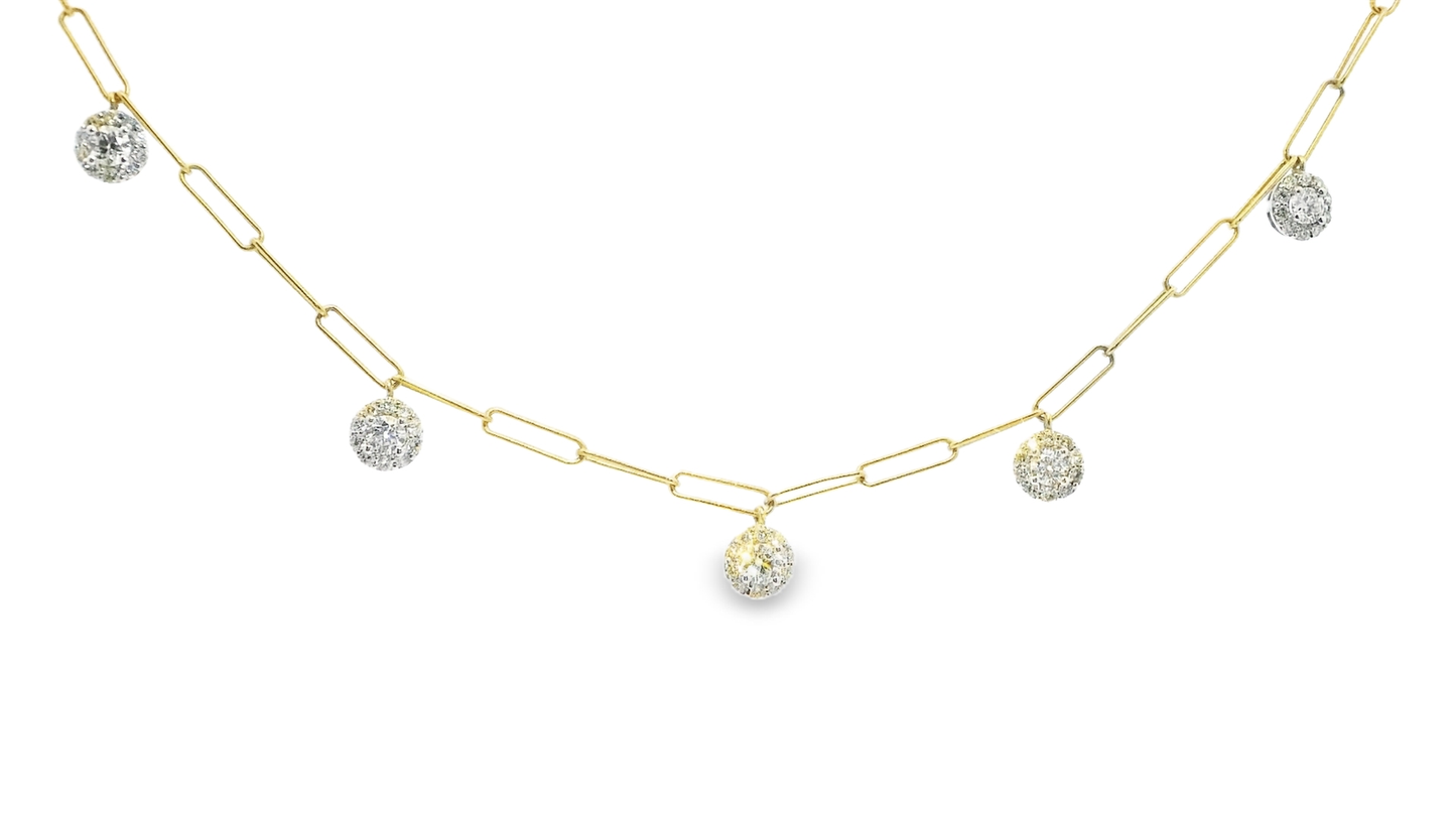 1.11CT Diamond Pendant 14k Yellow Gold