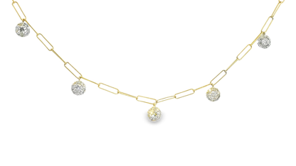 1.11CT Diamond Pendant 14k Yellow Gold