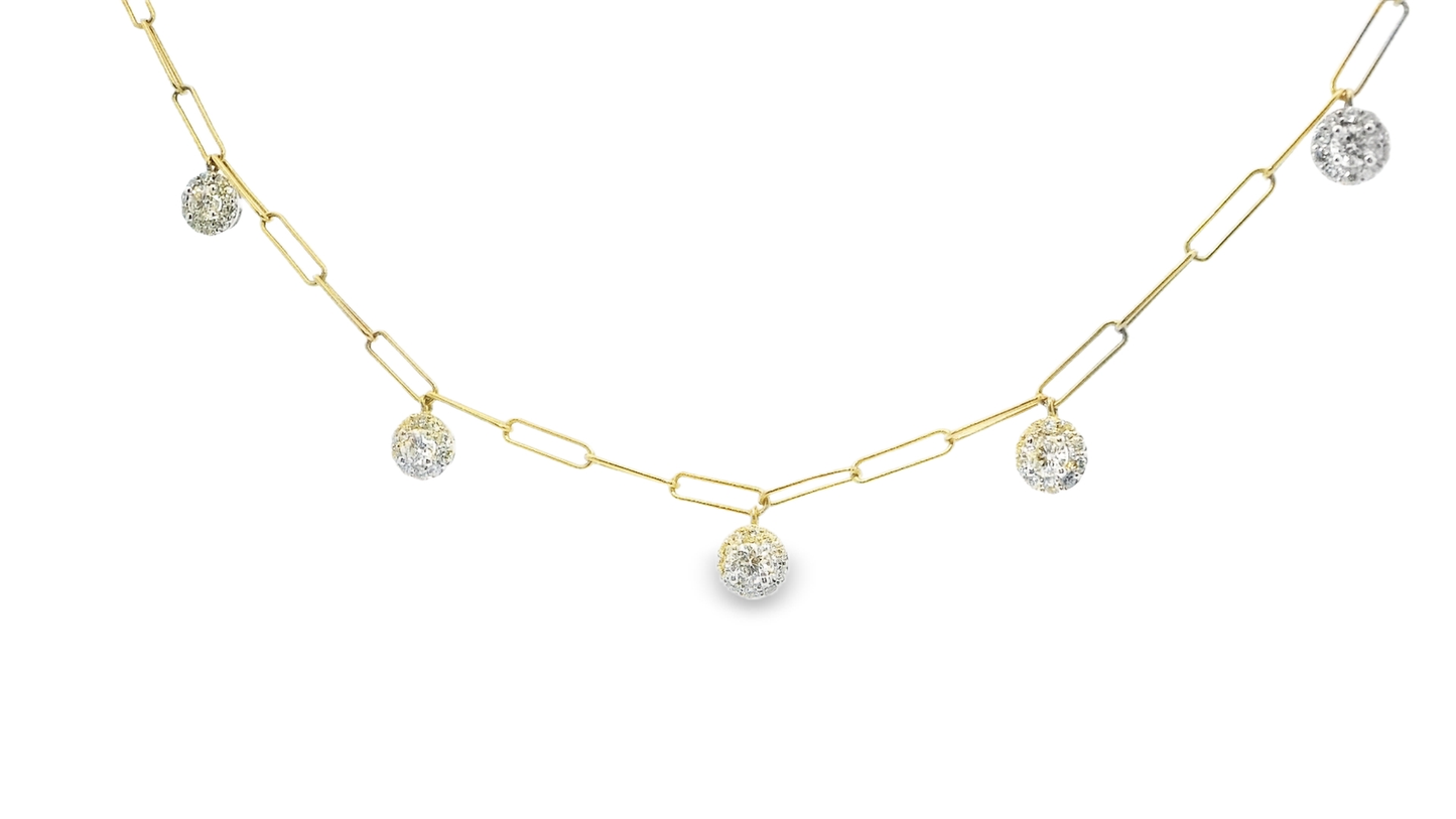 1.11CT Diamond Pendant 14k Yellow Gold