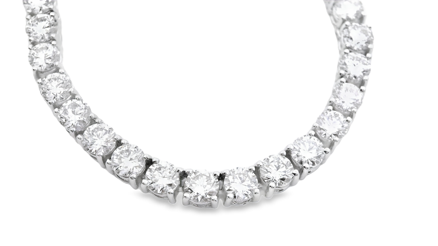 15.01 Ct Lab Diamond Necklace 14k White Gold