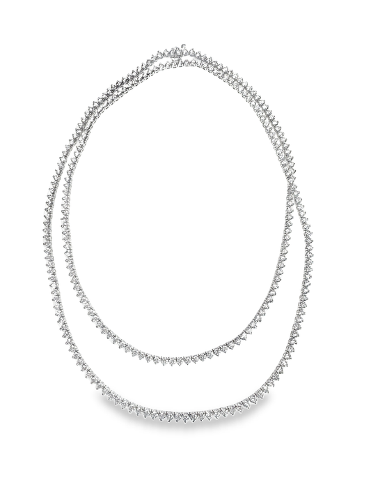 25.63CT Lab Diamond Necklace 14k White Gold
