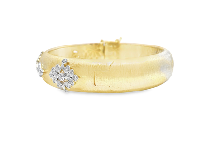 0.48CT Diamond Bangle 14k Yellow Gold