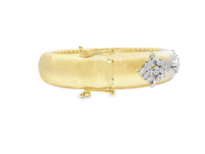 0.48CT Diamond Bangle 14k Yellow Gold