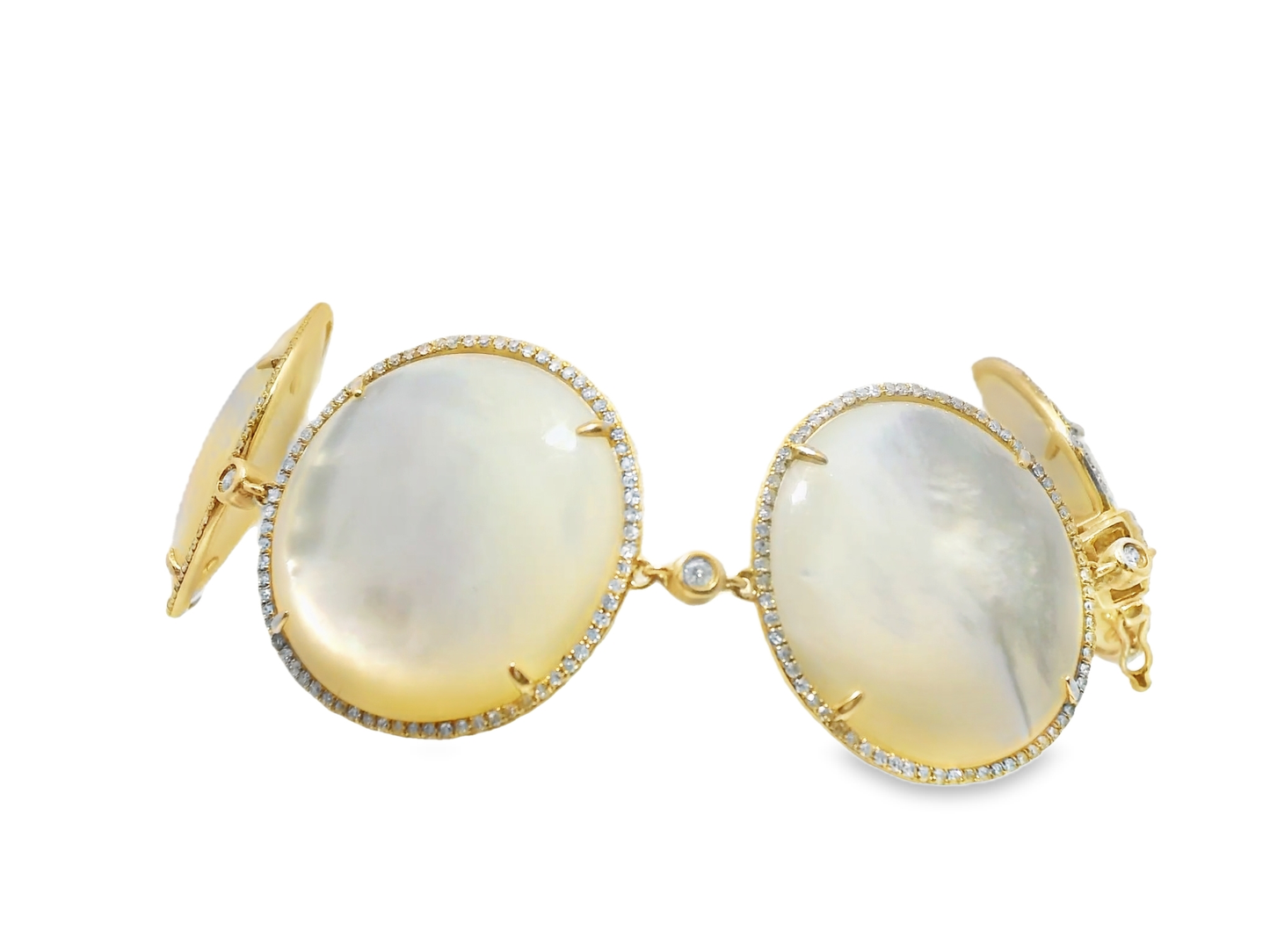 1.46CT Diamond with With MOP Bracelet 14k Rose Gold